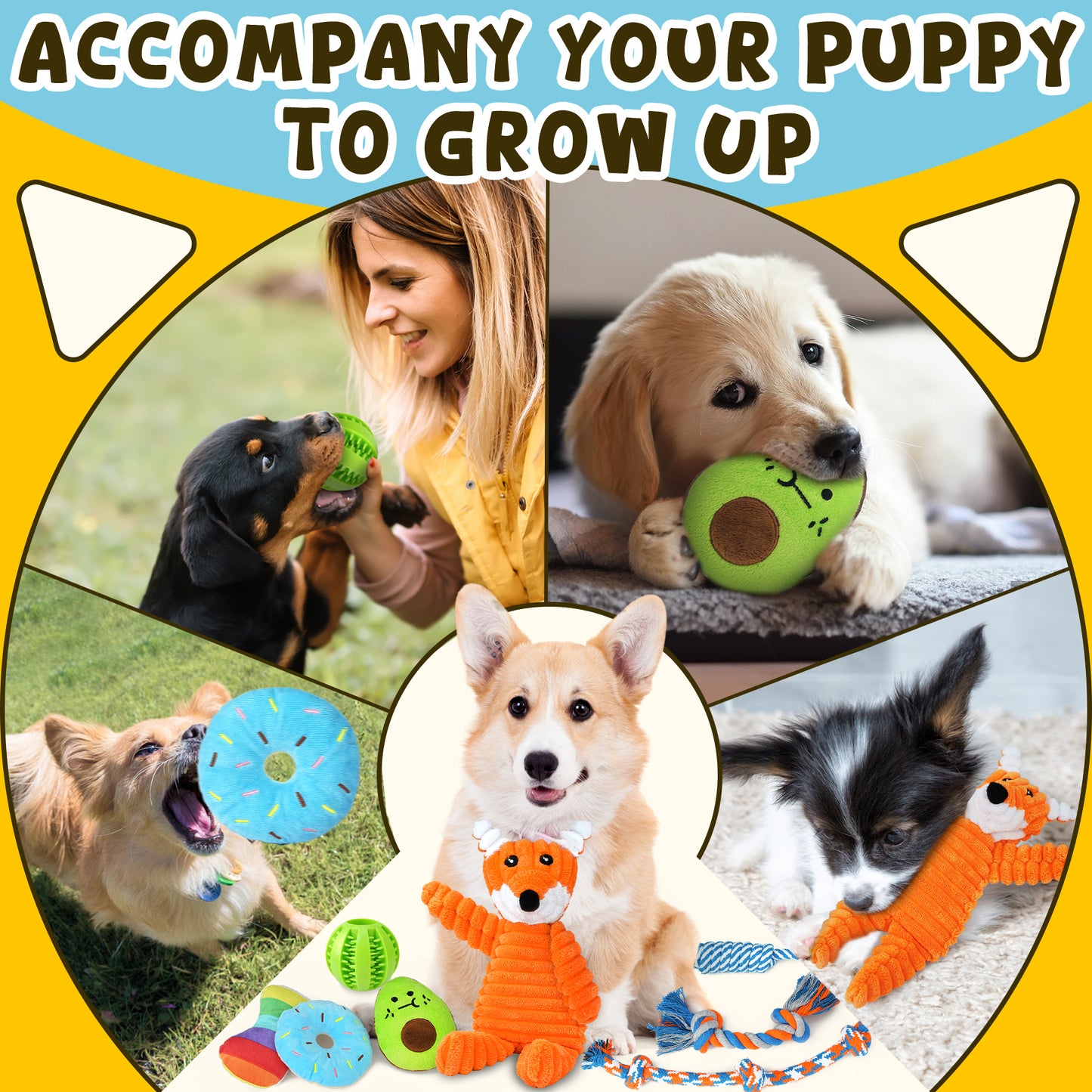 Zeaxuie 9 Pack Puppy Chew Toys Set for Small Dogs
